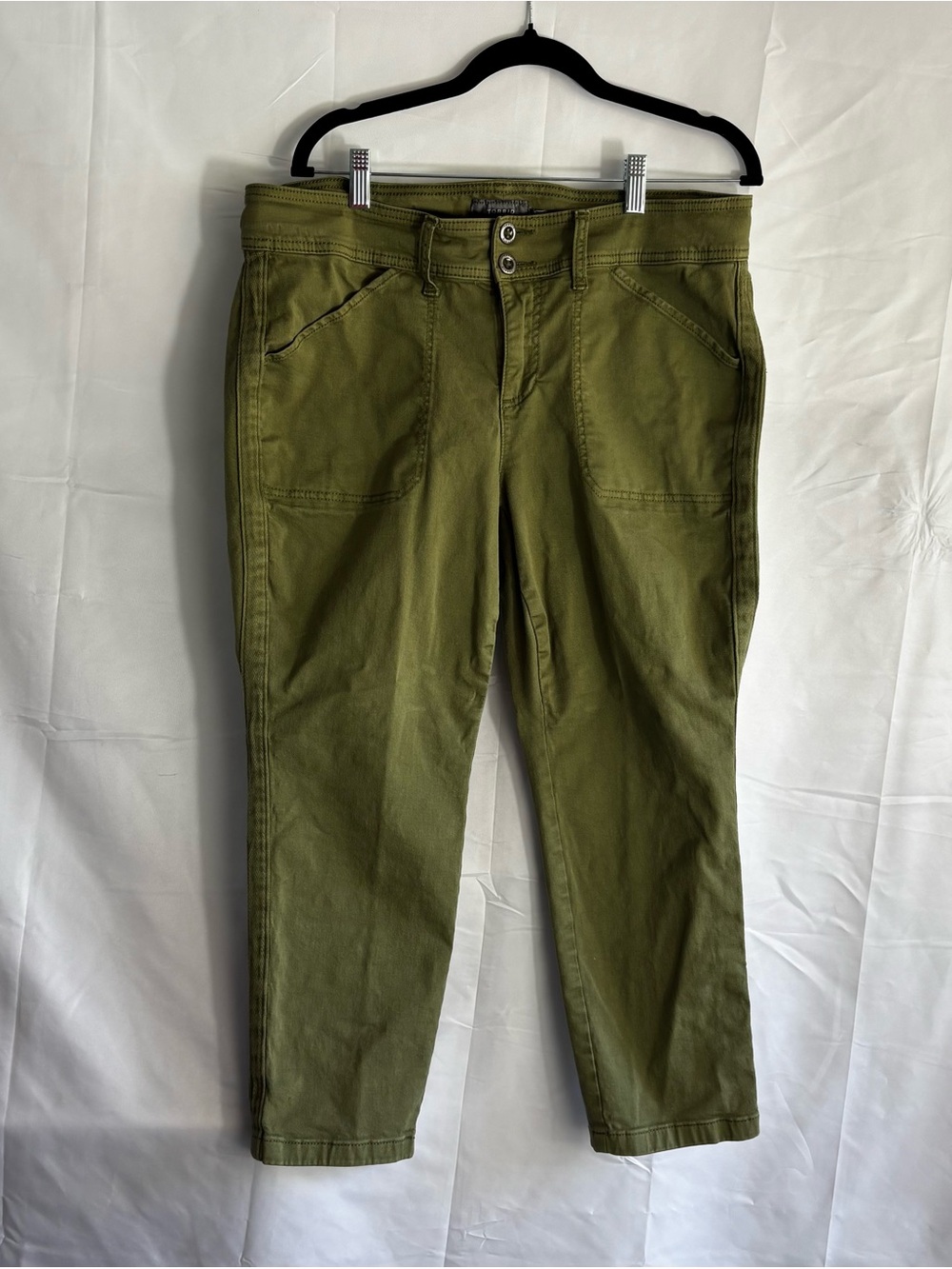 torrid Olive Green Cropped Utility Jeans
